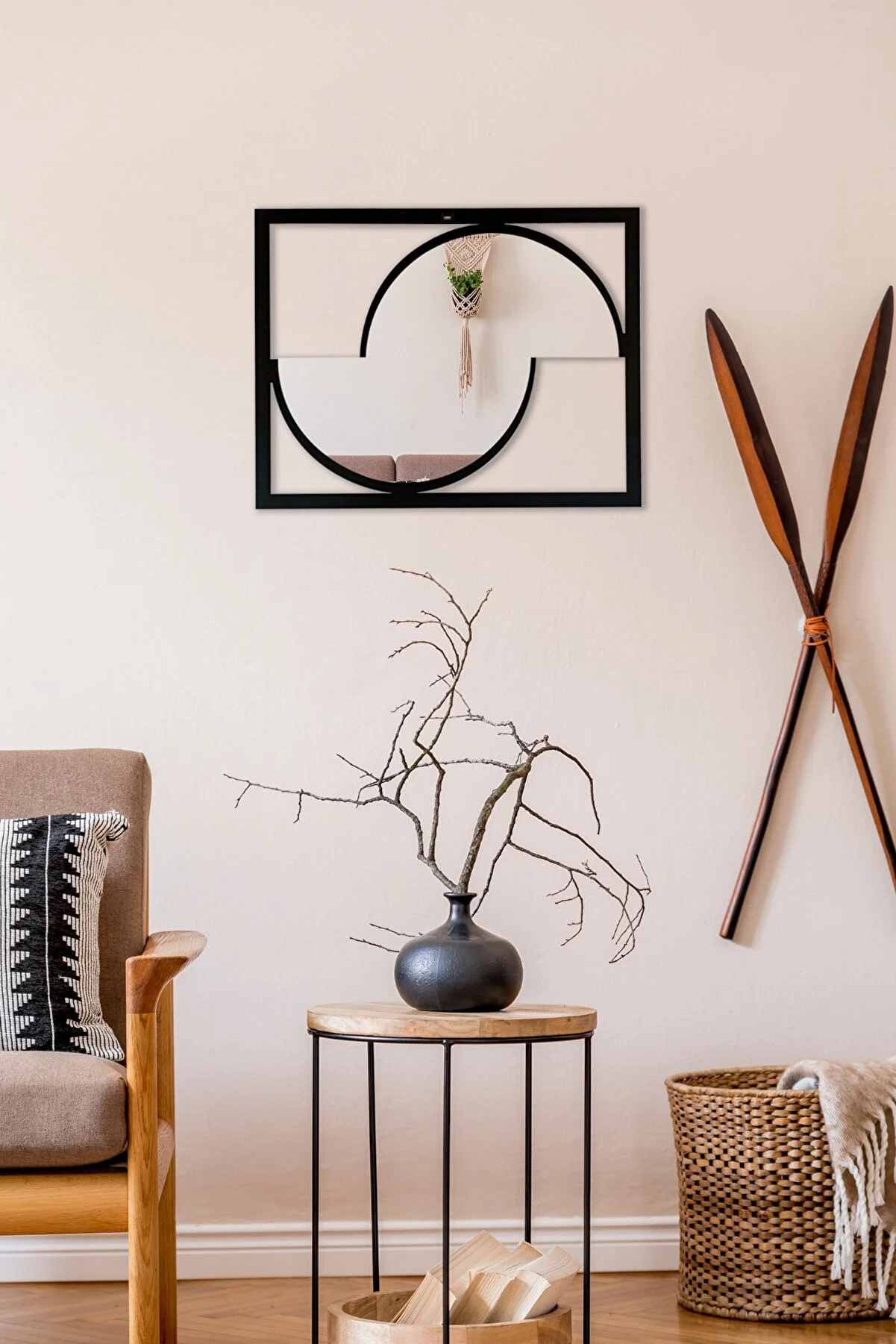 مرآة حائط مزخرفة على شكل رف ، مدخل مرآة دائري مزخرف ، جدار ، غرفة المعيشة ، مرحاض الحمام ، مرآة مكتب - Image 3